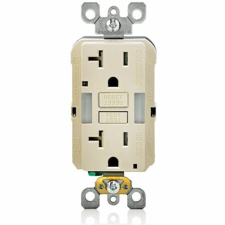 Leviton Self-Test GFCI Receptacle, Combination with Light, 20 Amp, 125 Volt, 5-20R NEMA GFNL2-T