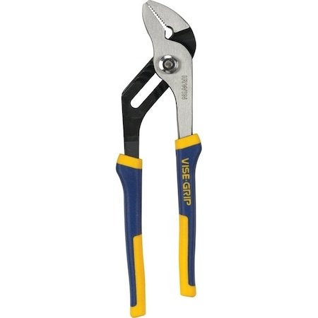 Irwin 4935321 Groove Joint Plier, 10 in OAL, 214 in Jaw Opening, BlueYellow Handle, CushionGrip Handle 4935321L
