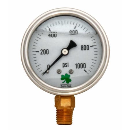 Zenport Glycerin Liquid Filled Pressure Gauge, 1000 PSI, 3PK LPG1000