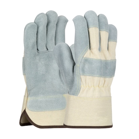 Pip Superior Grade Split Cowhide Leather Palm Glove with Canvas Back, Washable Duck Safety Cuff, 12PK 500DC