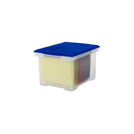 Storex Tote, Letter/Legal, Lid, Clear,  61508U01C