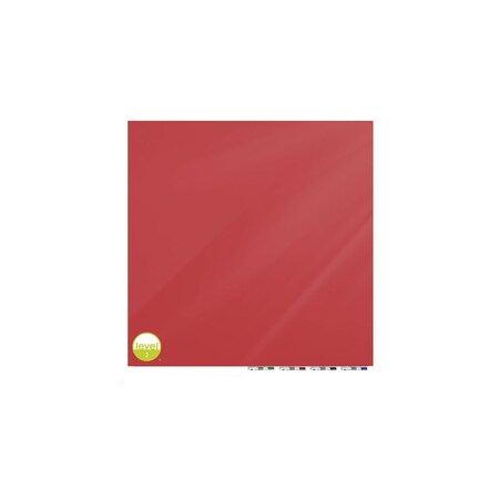 Ghent Aria Low Profile Glassboard, Magnetic, 4'H x 4'W, Square, Rose ARIASM44RS