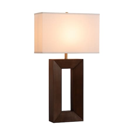 Nova Of California Julie Standing Table Lamp Dark Walnut Wood Finish, Weathered Brass, White Linen Shade 1010830