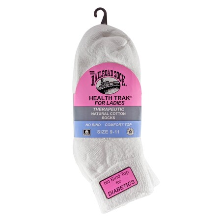 Railroad Sock Womens Quarter Socks, 95% Cotton, 3% Nylon, 2% Elastic, White, 5-10 W; 4 Pair-7.5 M, 3 PK 639 WT