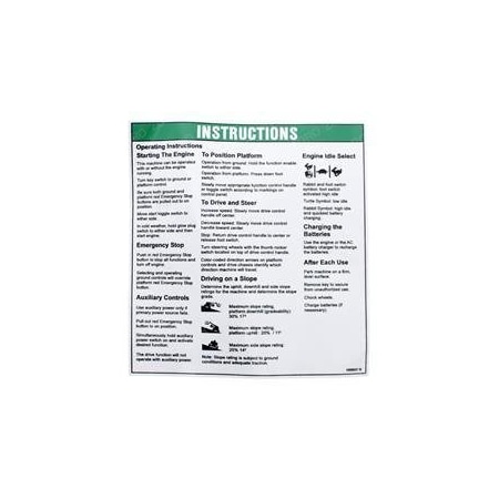 Genie REPLACEMENT DECAL, INST OP 1000027GT