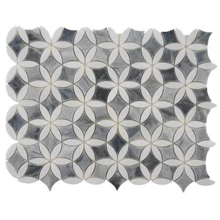 Apollo Tile 12x15 Bardiglio, Bianco Carrara Marble Polished Floor and Wall Mosaic Tile 6.18 sqft/case, 5PK APLSE88F05A