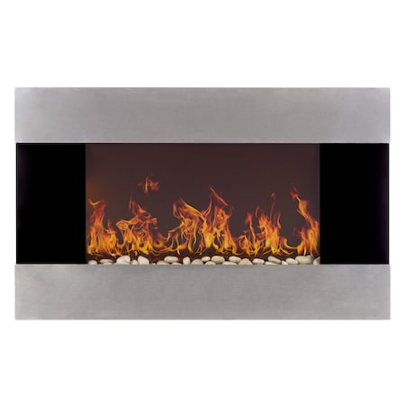 Northwest 36in Wall Mounted Electric Fireplace Heater w/ Remote Control Adjustable LED Flame Brightness & Heat 80-EF421S