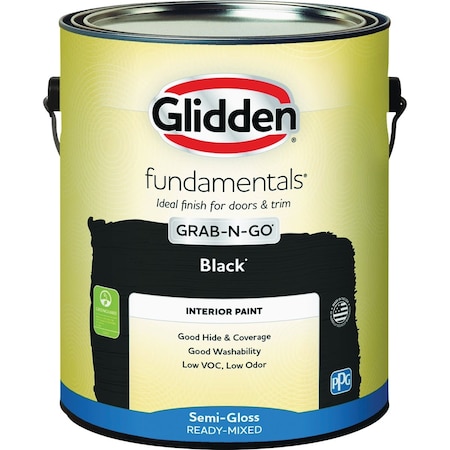 Glidden Fundamentals Grab-N-Go Semi-Gloss Interior Paint Black 1 Gal. GLFIN60BL/01