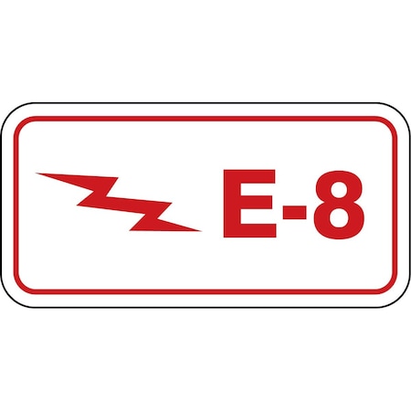 Accuform Energy Source ID Tag, E-8, 1.5inx3in, Adhesive Dura-Poly, 5PK TDF308XVM