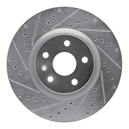 Dynamic Friction Co DFC Brake Rotor - Drilled and Slotted - Silver 631-46027L