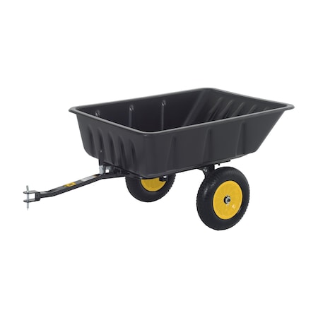 Polar Trailer 600 lb. 10 Cu. Ft. Heavy Duty Lawn Trailer ATV LG7, Rubber Wheels, Black 9393