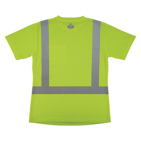 Ergodyne Hi-Vis Shirt, 3XL, Lime, Short Sleeve 22077