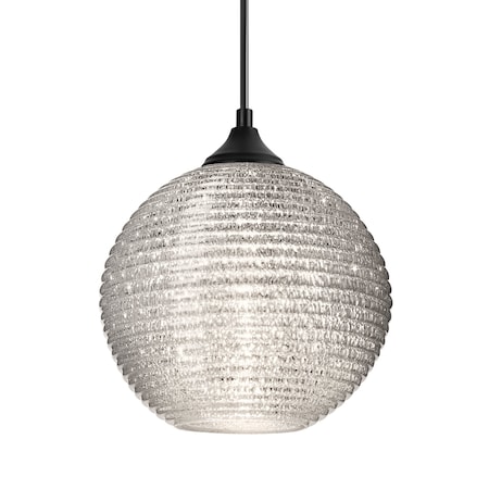 Besa Lighting Besa Kristall 8 Outdoor Pendant, Glitter, Black Finish, 1x 60W MAX E26 Base OP-4616GL-BK