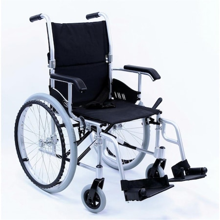 Carman Karman  18 in. 24 lbs Seat Ultra Lightweight Wheelchair with Swing Away Footrest, Silver LT-980-SI