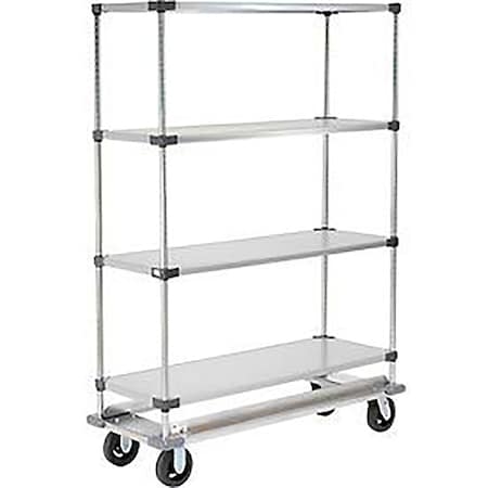 Global Industrial Nexel Galvanized Shelf Truck w/Dolly Base, 1600 lb. Capacity, 36"L x 24"W x 70"H, Gray 241995