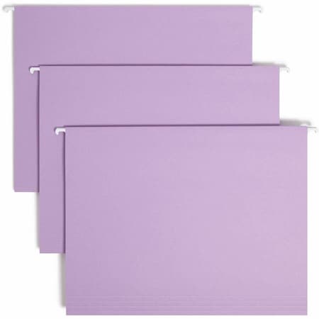 Smead Hanging File Folders, 1/5 Tab, 11 Point Stock, Letter, Lavender, 25/Box 64064