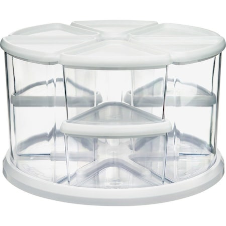 Deflecto Canister Carousel Organizer, White 3901CR