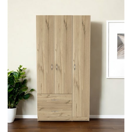 Homeroots 35" Oak Two Drawer Combo Dresser 534931