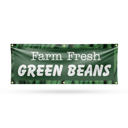 Signmission Farm Fresh Green Beans, 24 Inch x 72 Inch, Vinyl Banner B-72-30595