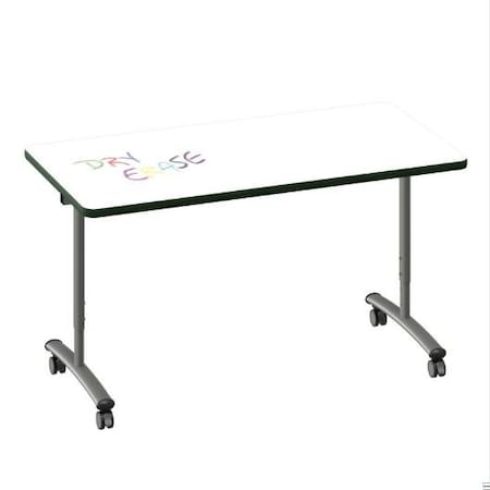 Correll Rectangle Premium Sit To Stand Dry Erase Flip Top Table, 60 in W, 28 in to 38 in H FTS3060DE-80-14-39