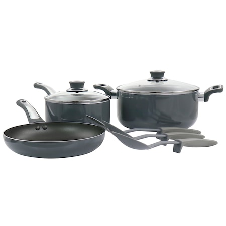 Oster Legacy 8 Piece Aluminum Nonstick Cookware Set in Gray 128670.08