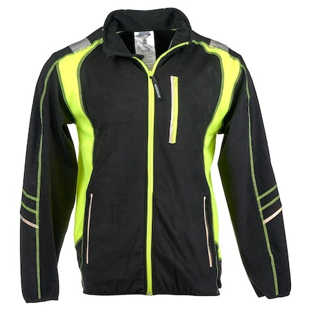 Jj Keller Microfleece Hi-Vis Jacket, Reflective Taping, Lightweight Polyester, Medium 76521