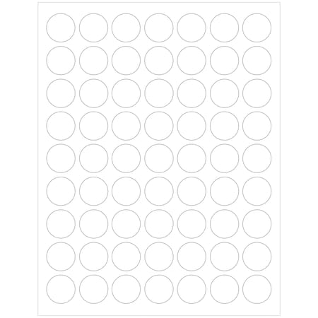 Elevate Packaging 1 in. Compostable Round Labels, Blank Layflat Sheets, White, 25PK LC0013