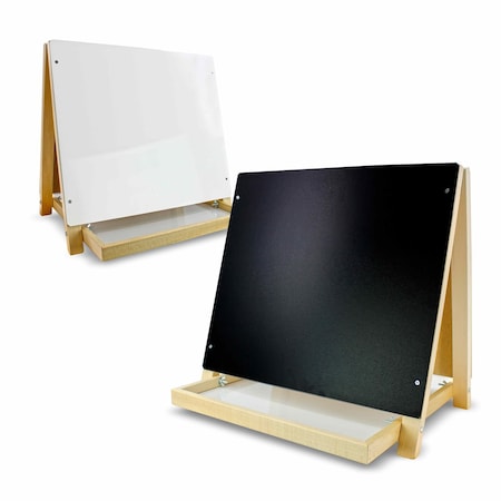 Flipside Table Top Easel - Black Chalk/White Markerboard 17405