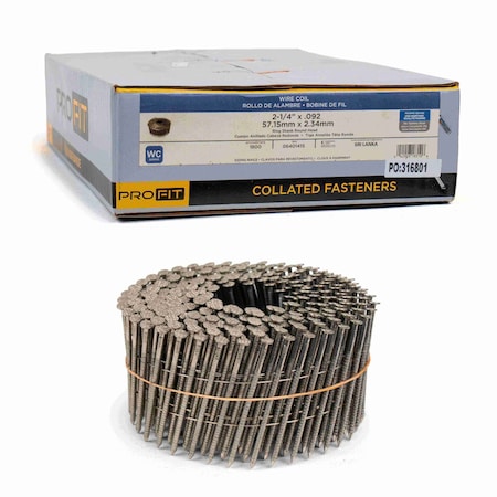 Camo 2-1/4" x .092, WIRE COIL RS 316SS 15 DEG 1.8M, 1800PK 0640141S