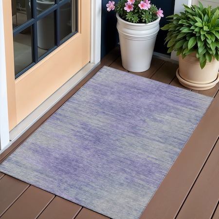 Homeroots 3' X 5' Plum And Purple Abstract Washable Indoor Outdoor Area Rug 587218