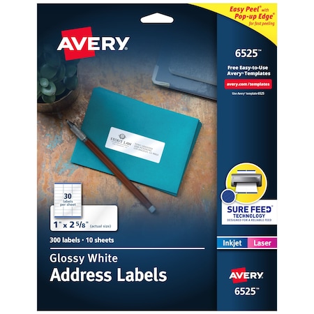 Avery Address Labels, Sure Feed Techno, PK300 6525