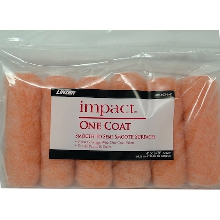 Linzer Paint Roller Cover, 3/8 in Thick Nap, 4 in L, Knit Fabric Cover MR 103-6 4IN