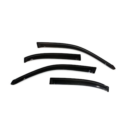 Ventshade Rainguards, Aerodynamic Design, Tape-On, Smoke, Acrylic, Set Of 4 94213