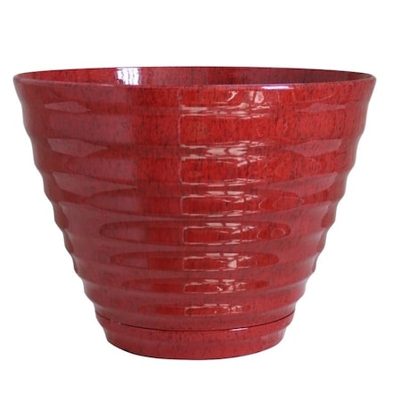 Southern Patio Planter, 159 in Dia, Round, Beehive Design, Resin, Red HDR-064763