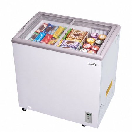 Koolmore 30 in. Commercial Flat Top Ice Cream Display Freezer, 7 Cu. Ft. in White KM-ICD-70C
