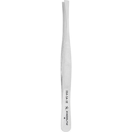 Excelta Tweezers, SS, 4 3/4" L, Straight, Flat 35A-SA-SE
