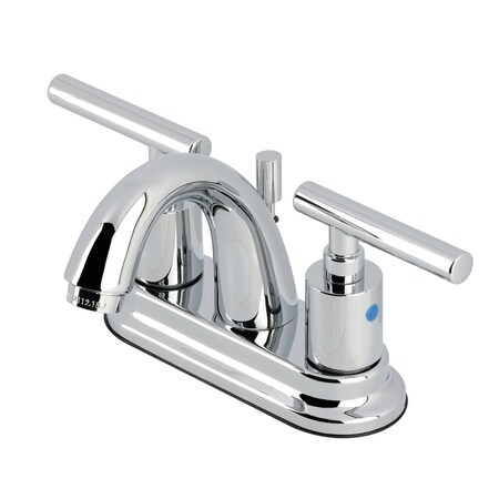 Kingston Brass Double-Handle 4" Centerset Bathroom Faucet with Pop-Up Drain, Polished Chrome KB8611CML