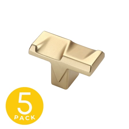 Sapphire Geiger Series 1 in. Modern Gold Cabinet Hardware Knob, 5PK SP-3771-K-BRA-5