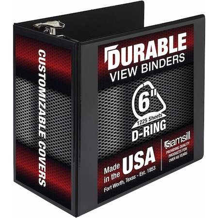 Samsill Non-Stick View D-Ring Binder, 6", Black 16420