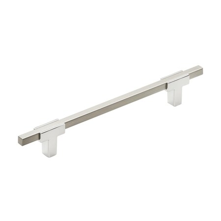 Amerock Urbanite 6-5/16 in 160 mm Center-to-Center Polished Chrome/Satin Nickel Cabinet Pull BP77816026G10