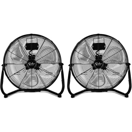 Edendirect 20 in. 3 Speed Black Floor Fan for Living Room, 2 Pack ZR-HIFANXFLOOR20X2