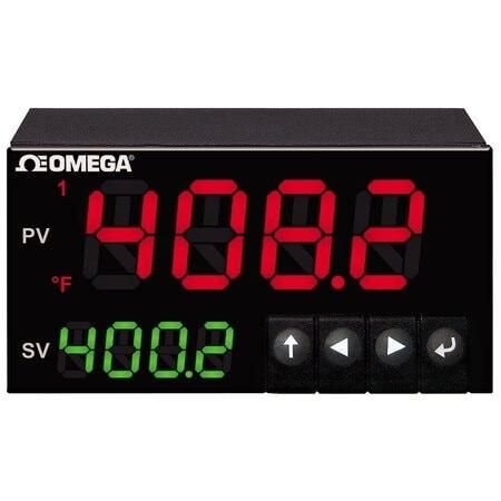 Omega PID Controller, T/C, RTD, Thermistor, Analog V/I, Strain, 1 I/P, 1x SPST & 1 DC Pulse & 1 Analog Ou CN8DPT-145