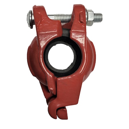 Industrial Choice Groove Coupling Kwik Fit 1 Bolt Angle Pad Red Painted EPDM 2 inch GV-CP-KF1B-RNF-E-2