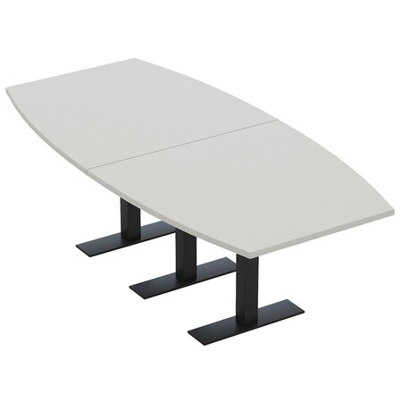 Skutchi Designs 8ft Boat Conference Table With Power | Harmony Series | 8 Person Meeting Room Table HAR-BOT-48X96-T.BK-U779-NA