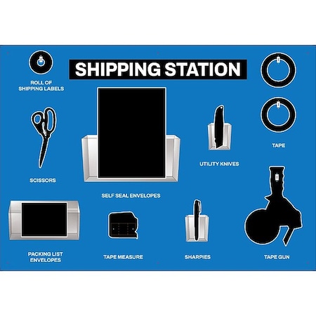 Visual Workplace Shipping Supplies Shadow Board 30-1910-3042-S30803