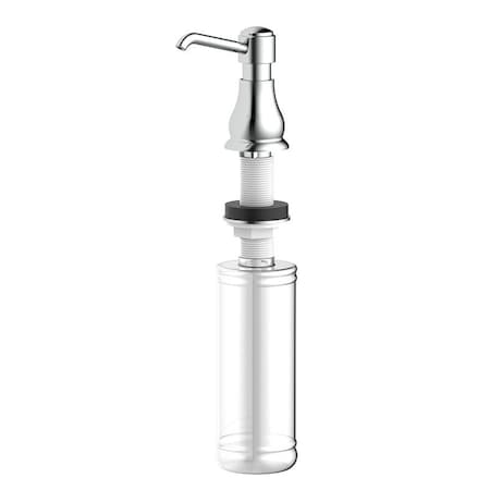 Boston Harbor Soap Dispenser, 11 oz Capacity, PE, Chrome, Chrome, Press, Top mounted Mounting TOBI22040001CP