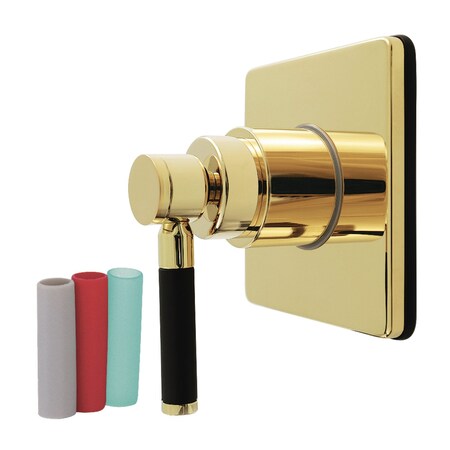 Kingston Brass Single-Handle Six-Way Diverter Valve with Square Trim Kit, Polished Brass KS4042DKL