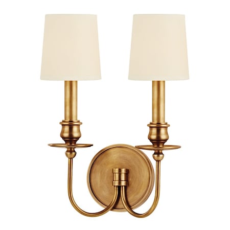 Hudson Valley Lighting Cohasset 2 Light Wall Sconce 10.25 In. Aged Brass 8212-AGB