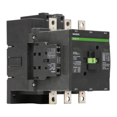 Noark Contactor - 1321366 - Ex9C - 225A - 120Vac/dc - 3P (3NO) - 2NO+2NC aux. contacts EX9C225E22G