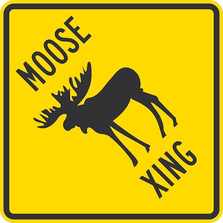 Lyle Moose (Sym) Xing, 24x24, Non-Reflective, Yellow G-13379-NA_24x24